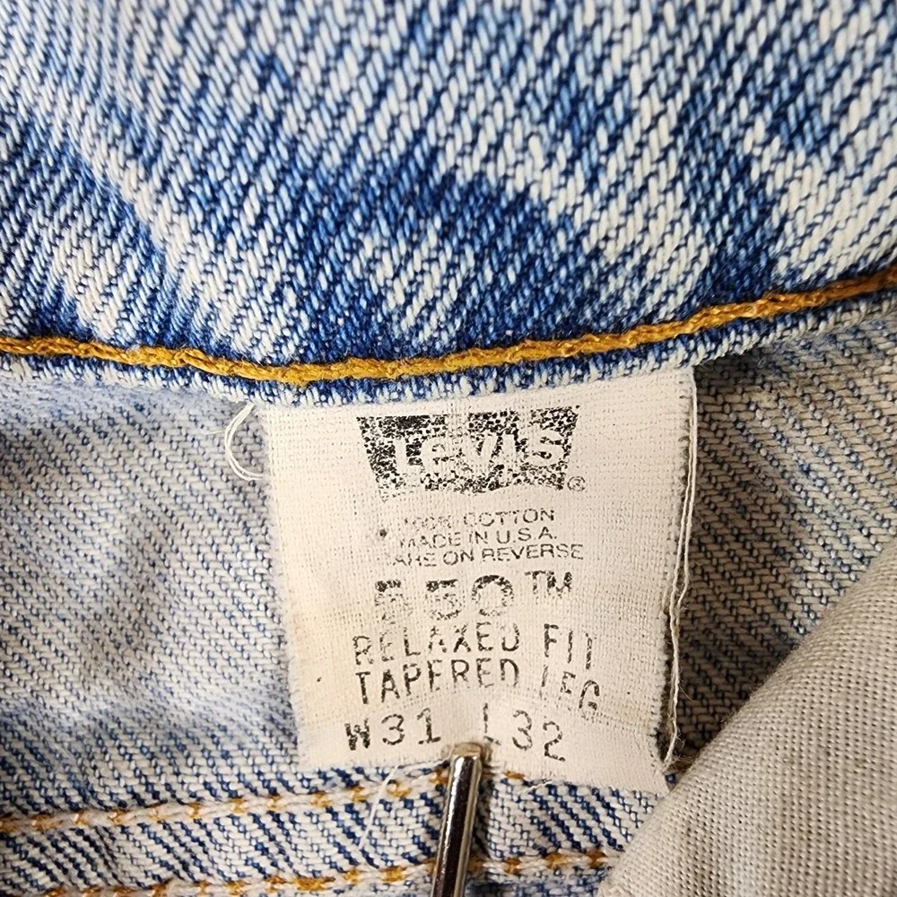 VTG Levis 550 Orange Tab Blue Jeans Mens 31‎ Relaxed Fit Tapered (31x28.5)